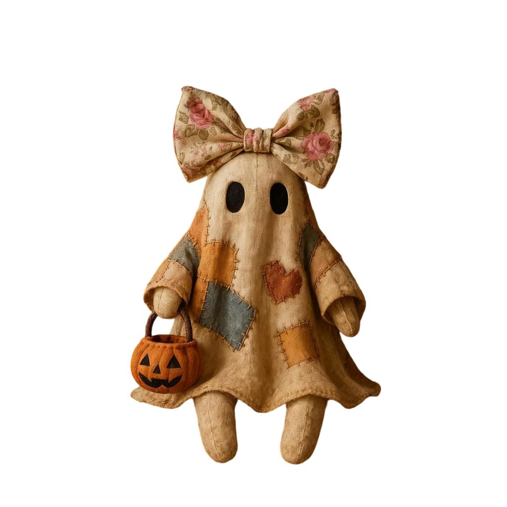 Handmade Patchwork Halloween Decor, Luxurious Wool Ornament