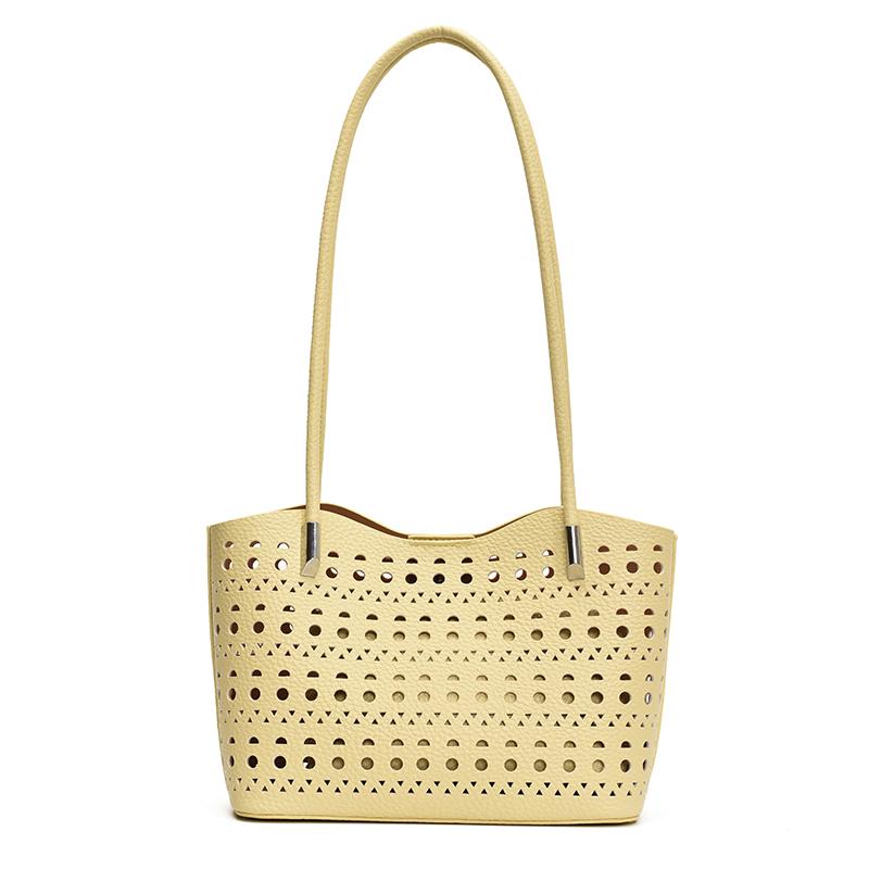 Large-capacity hollow bag women's summer versatile shoulder mother and child bag leisure work commuter tote bag