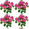 Artificial Geraniums Flowers for Outdoors Summer Decor, 4 Bundles UV Resistant Fake Geraniums Flowers Silk Faux Plants for Home Planter Gardens Table
