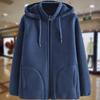 Damen Winter Verdicken Sweatshirts Hoodies Jacke Polarfleece Lässige Oberteile Mittleren Alters Weiblich Warmer Übermantel