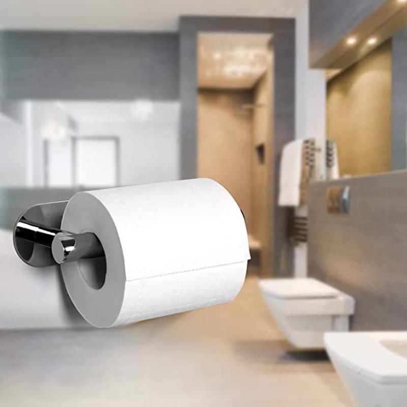 Adhesive Toilet Paper Roll Holder 304 Stainless Steel Wall Mounted Tissue Towel Bath Ball Holder Rack for Kitchen Bathroom