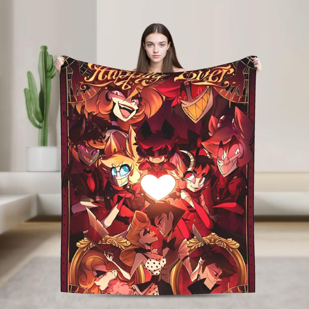 Hazbins Hotels Anime Blankets Quality Soft Warm  Bedding Throws Winter Decorative Living Room Print Bedspread