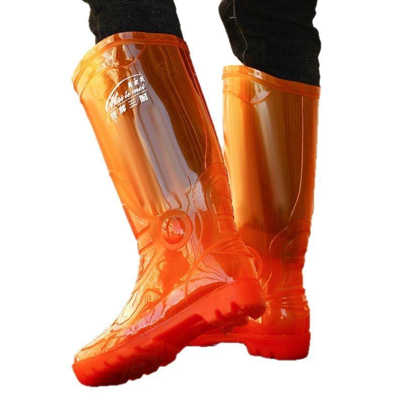 Spring and Autumn Quick-drying High Rain Boots, Male Workers Wear River Waterproof Rain Shoes, Integrated Seamless Mesh-free Wading Boots, Water Shoes