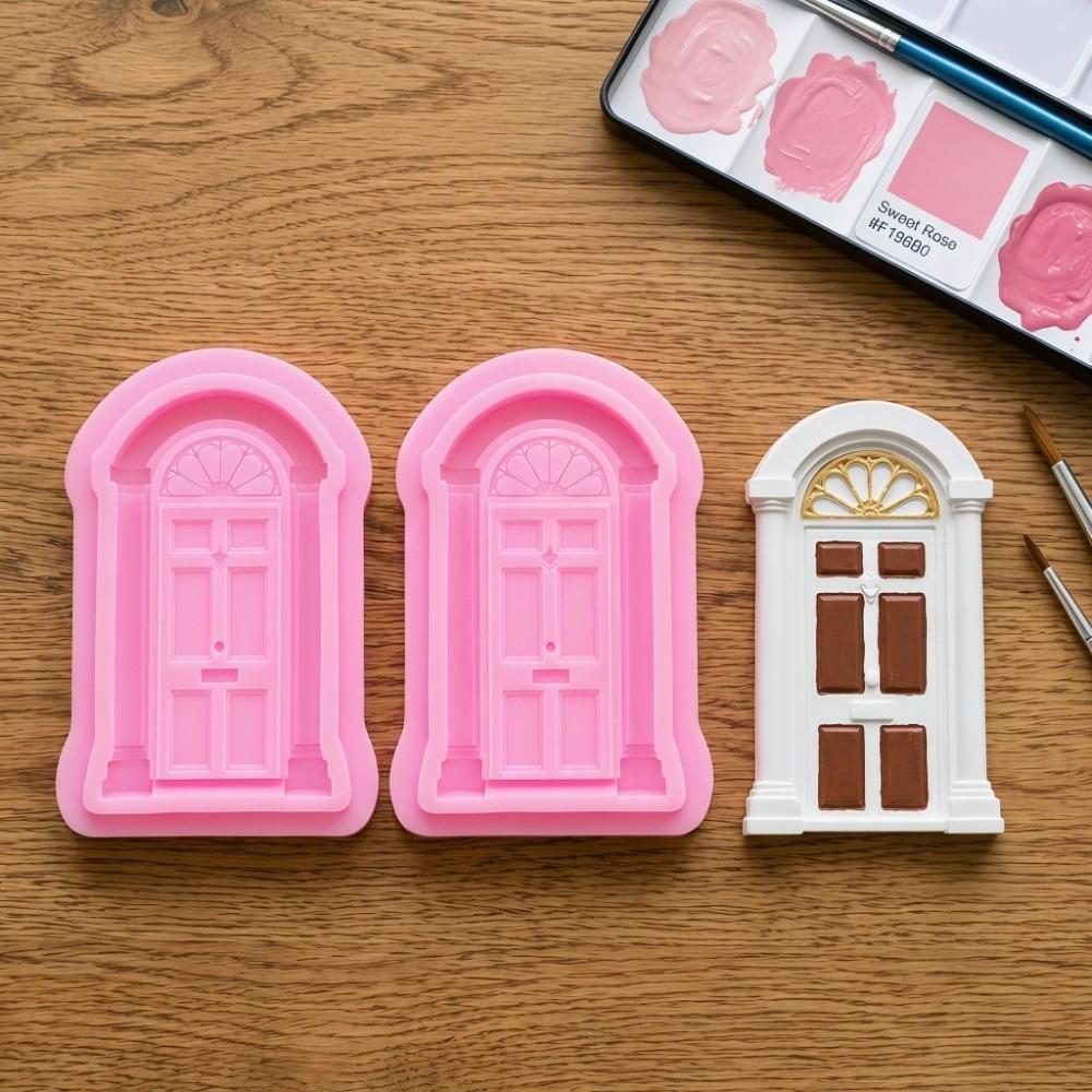 2PACK Raised Relief Silicone Mold Food Grade Silicone Fondant Mold Door Window Mold  Fondant Craft