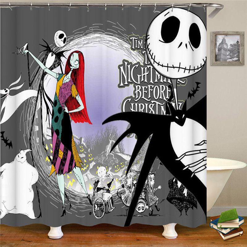 Zestaw Łazienkowy Miasteczko Halloween Z Wysokiej Jakości Zasłoną Prysznicową I Matami