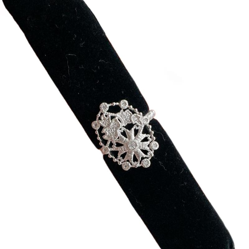 silver 925 lace embroidered oval brushed Female Ring new in trend exquisite carved rings for women wedding fine jewelry