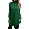 Casual Fashion Floral Print Shirt Tops High Neck Irregular Hem Long Sleeve Pullover Tops