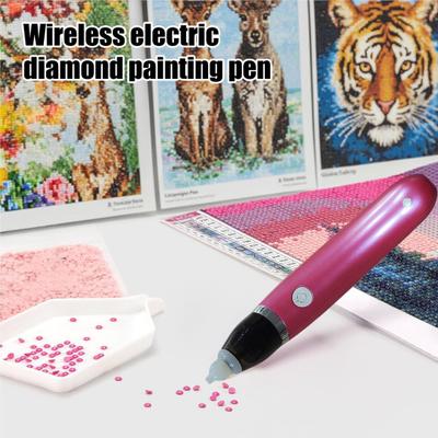 Electric Rhinestone Painting Pen Waxless Vacuum Rhinestone Art Pen with 2 Replacement Tips