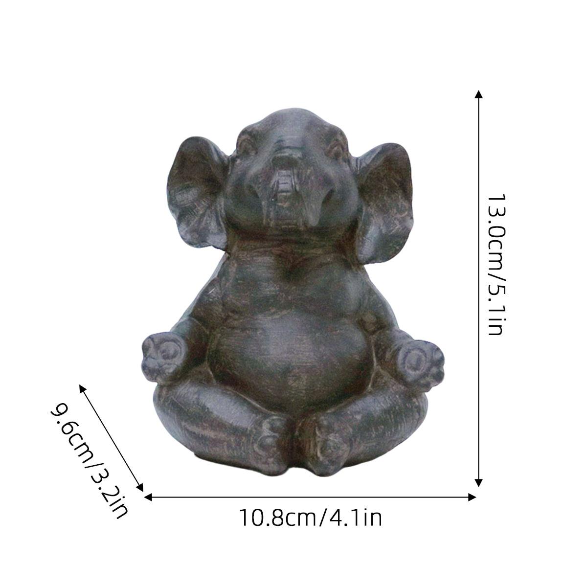 Yoga Elephant Statue Meditating Elephant Resin Sculpture Zen Animal Figurine Cute Desk Decor Unique Gift for Home or Office