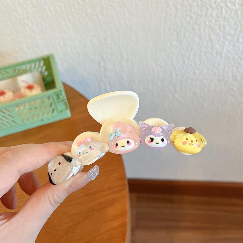 Transparent Cartoon Sanrio Shark Clip Summer Large Kulomie Grab Clip Hairpin Back Head Hair Accessories Headgear Hairpin
