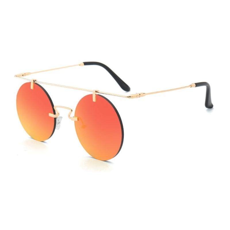 Fashion Luxury Ladies Round Sunglasses Metal Frame Rimless Designer Sun Glasses Retro Women Shades