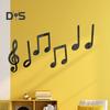 6Pcs Creative Wall Decal Sticker Three-dimensional Fashion Phonogram Sticker Music Classroom Wall Decorations