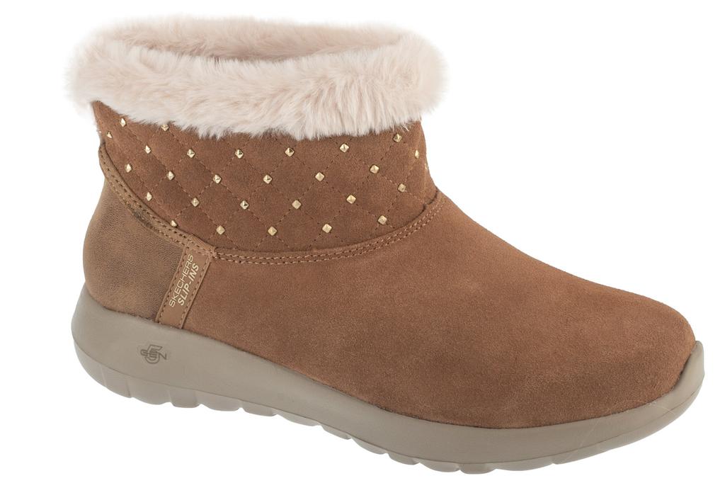 Skechers Slip-Ins: On-The-Go Joy - Cozy Shimmer, Womens Brown Winter Boots