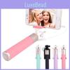 Pink Selfie Stick With Rotating Mirror And Rechargeable Light For Content Creators