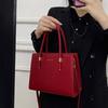 2025 New Autumn Winter Fashion Women's Handheld Tote Bag Single Shoulder Red Elegant Bride Wedding Bag Box Bag