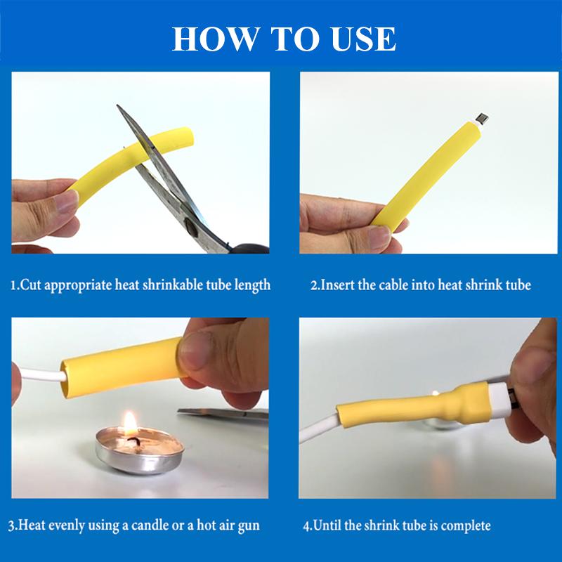 1Roll of  Clear 3:1 Heat Shrink Tube With Double Wall Glue Tube Diameter 1.6/2.4/3.2/4.8/6.4/7.9/9.5/12.7/15.4/19.1/25.4/30