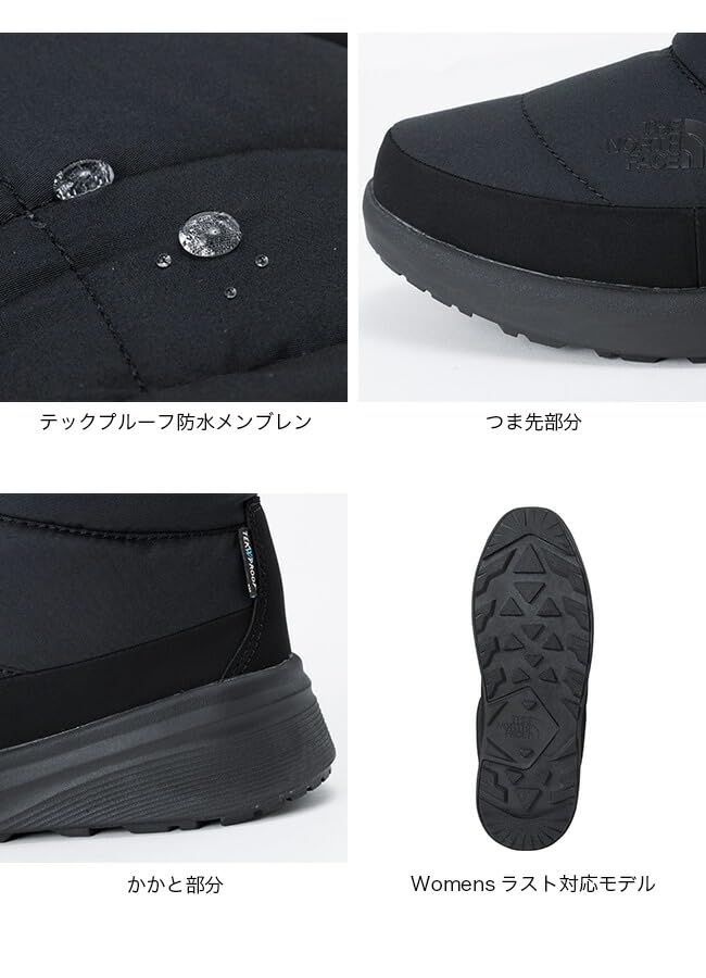 The North Face W Nuptse Bootie WP VIII Beaver Size 9 Short, Black/TNF Black,