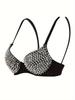 Newest Women'S Wireless Camisole with Golden/Silver Sequins, Stylish Crop Top.