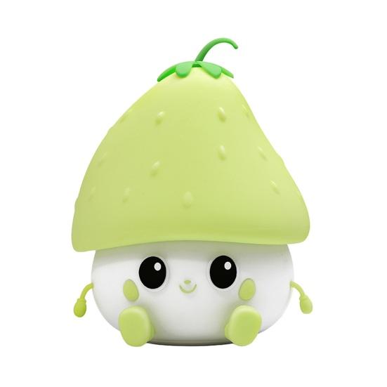 Silicone Nursery Strawberry Night Lamp Dimmable Touch Control Rechargeable Cartoon Night Lamp Bedside Light Decor