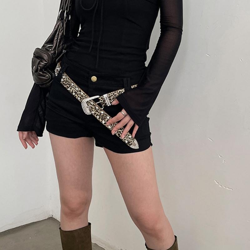 Blingbling Waist Belts for Jeans Pants Heavy Rhinestones Buckle Belt Bandsman