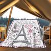 1pc Eiffel Tower, Paris Love Print Outdoor Blanket, Lightweight Polyester,