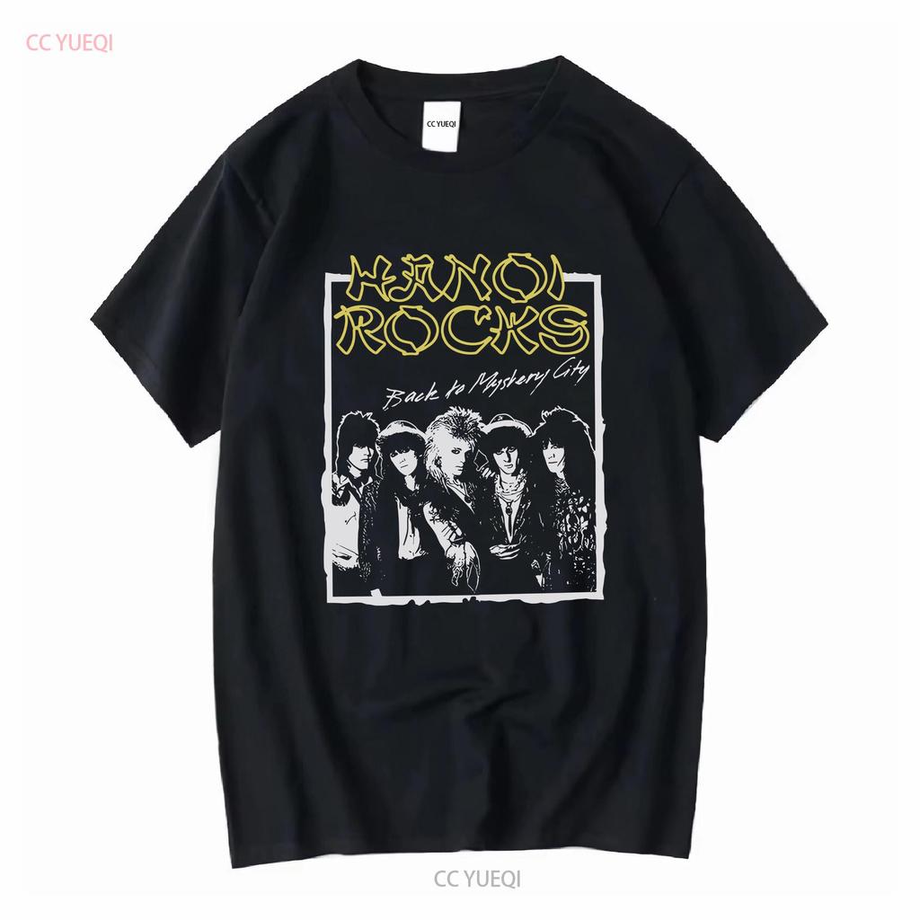 Hanoi Rocks Back To Mystery City Mens T Shirt Long or Short Sleeves Vintage Washed Graphic Breathable Soft
