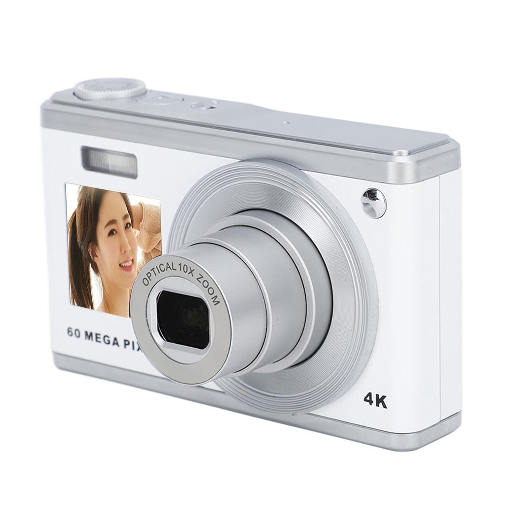 4K Digital Camera Dual HD IPS Screen 10x Optical Zoom Autofocus Retro Compact Digital Camera with Telescopic Lens for