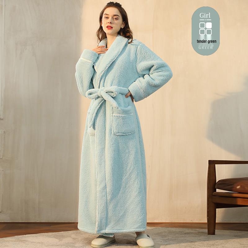 Mens & Womens Luxurious Extra Long Fleece Bathrobe - Thick, Plush, Plus Size Autumn/Winter Pajamas for Couples
