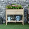 Garden Bed On Legs With Lattice Shelf 90 X 40 X 81 Cm Irrigation Inserts Geotextile Included Solid Wood