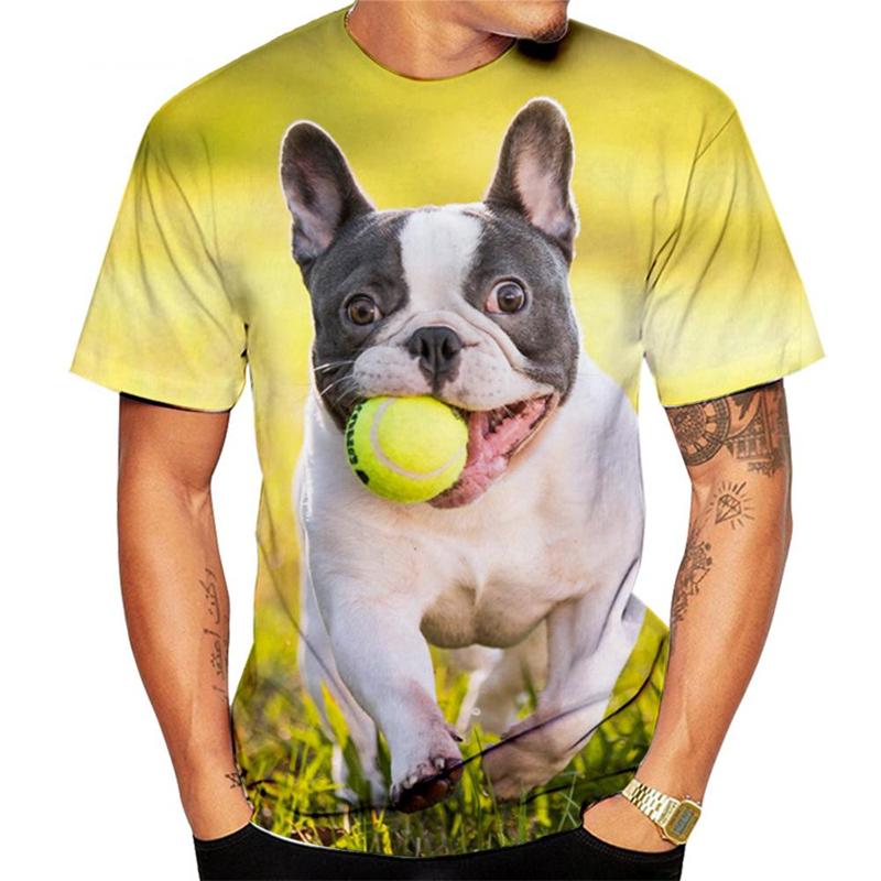 Animal French Bulldog 3D Print T-Shirt Men Women Funny Tshirt Y2k Summer Oversized Kids T Shirt Round Neck Short Sleeve Tops