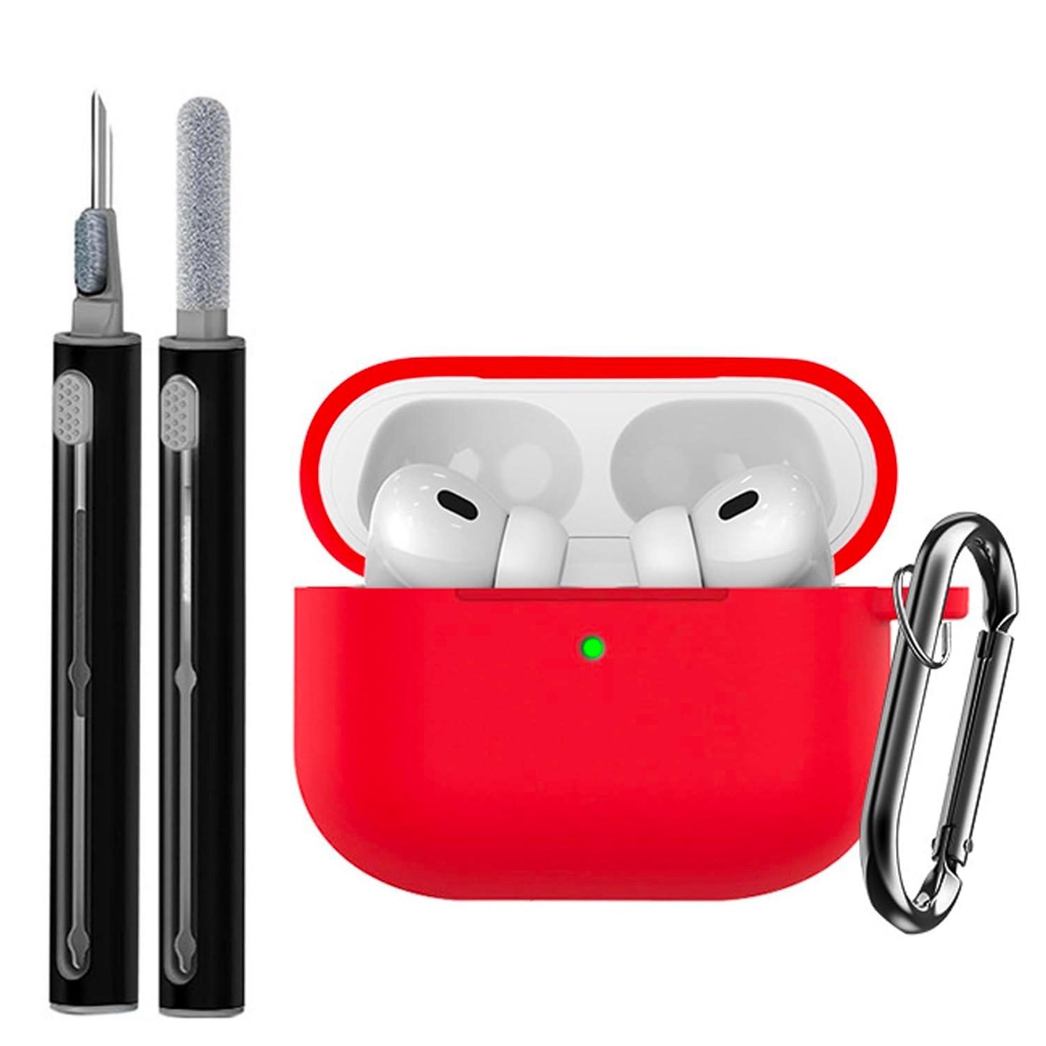 

Silicone Case For AirPods Pro 3 Shockproof Waterproof Earphone Case Accessories for AirPods Pro 3rd Generation with Cleaning Kit for AirPods Pro 3 червоний