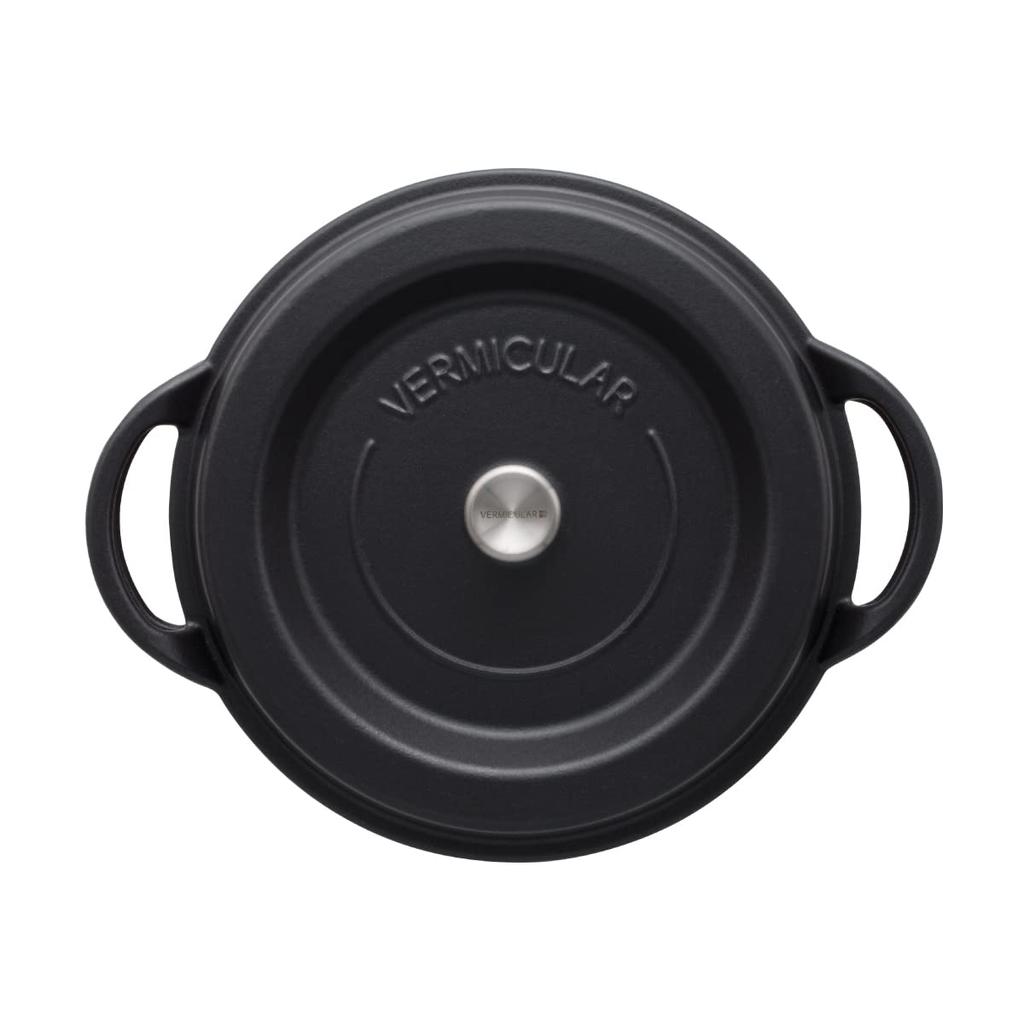 Vermicular Cast Enamel Pot 26cm Matte Black Anhydrous Cooking Special Recipe Book Included Oven Pot Round MBK26R