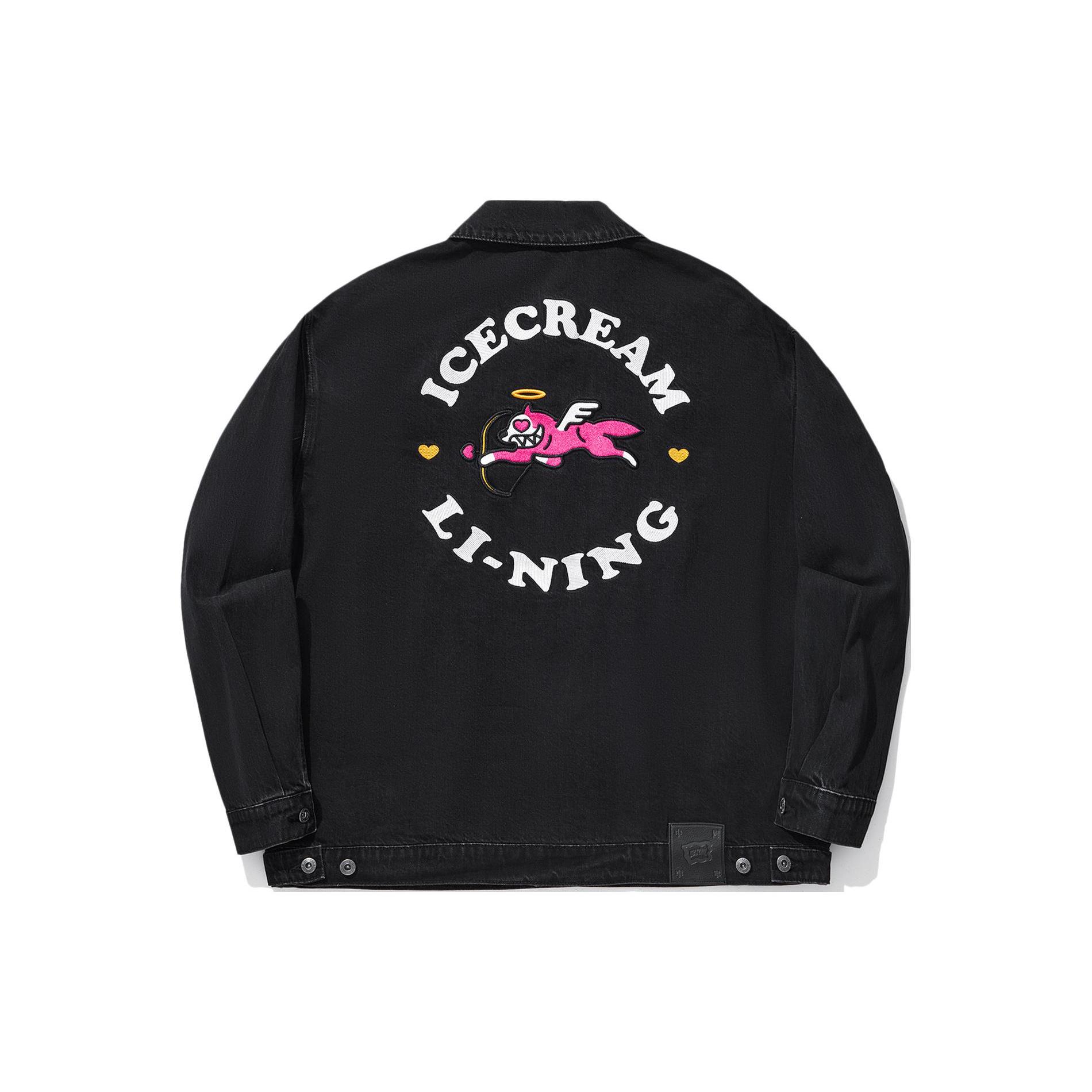 Li Ning x ICECREAM Denim Jacket Unisex Black AJDU261-1 L