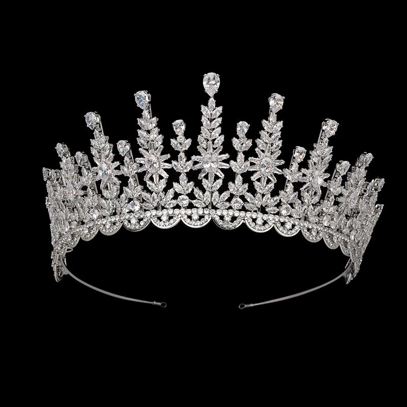 Echsio Gold Wedding Crystal Bridal Hair Accessories Quinceanera Tiara Bride Hair Accessories Wedding Miss Universe Crown 6660