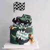 Remote-Control Off-Road Vehicle Cake Decoration for Boys' Birthday – Racing Flag Insert Cards