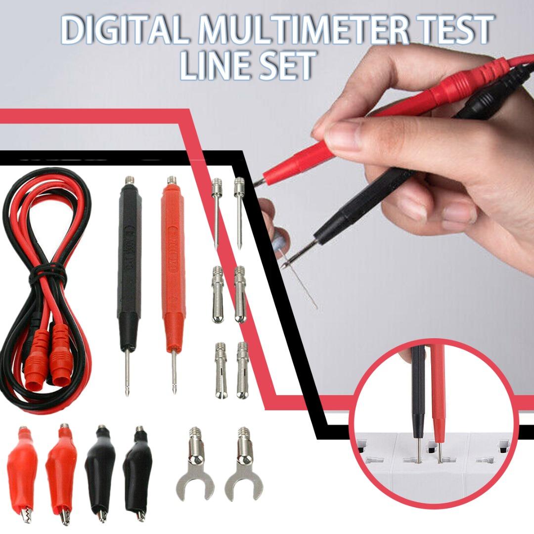 

PDTO 16 шт., комплект тестовых проводов для цифрового мультиметра, кабель, зажим типа «крокодил», игольчатый наконечник