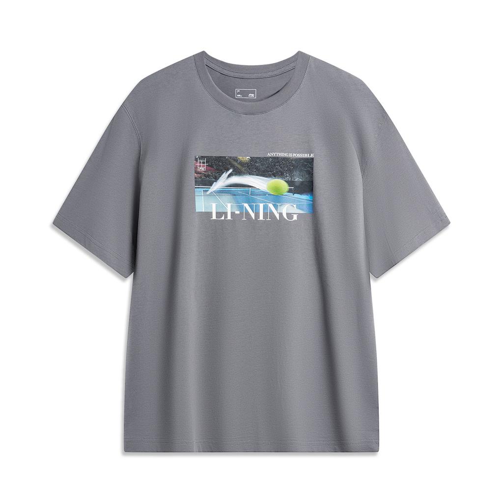 Li Ning Sports Lifestyle Series Versatile Comfortable Round Neck Casual Simple Loose Pullover Breathable Short Sleeve T-Shirt Men T-Shirts AHSU629-5