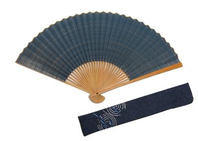 Kyoto Faltender Kasumi Handgefertigt von Kyoto Kommt mit Fächer Holz Kasumi Marineblau Fächer, (Nebel) Design, Handwerker, Etui, Schachtel,