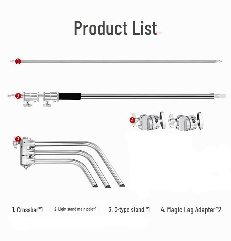

Magic Leg Stainless Steel 40 C-Stand: Adjustable Crossbar, Horizontal & Angled Arms, Diffuser Screen, Flag Board Mount