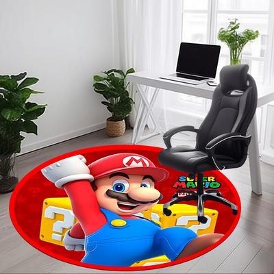 1pc SuperMario Chair Carpet for Office, Indoor Non Slip Washable Polyester Fiber Carpet, Mat For Office, Machine Washable