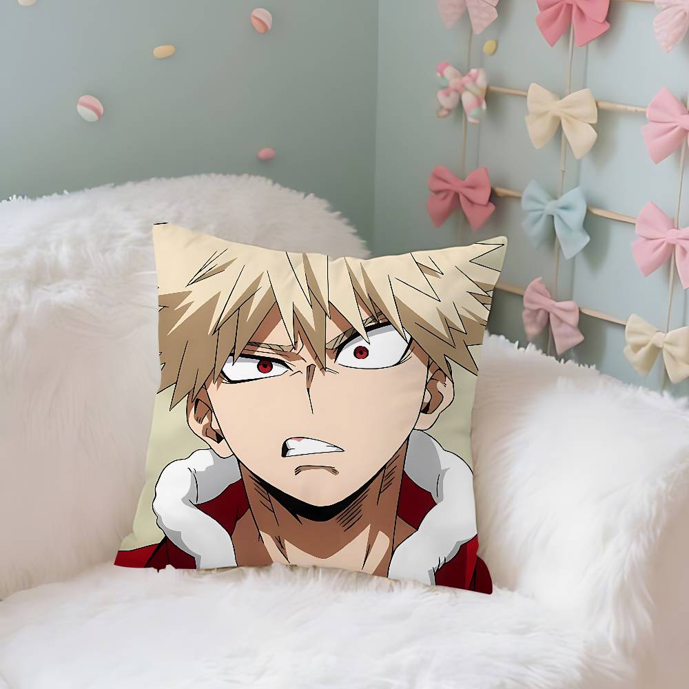 Cute BBakugo KatsukiS Anime Throw Pillow Covers Pattern Cushion Cover Suitable For Sofa Bedroom Car Pillow Cover