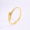 Luxury Radiant Baguette Zircon Stainless Steel Bangle Elegant Gold Plated Bracelet for Daily Style