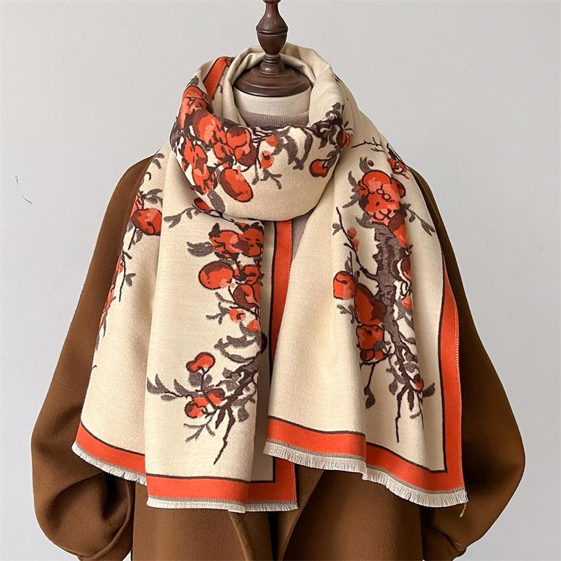 Cashmere Scarves for Women  Winter Shawls Warm Wraps Lady Pashmina Stars Print Blanket Scarf Neck Headband Hijabs Stoles