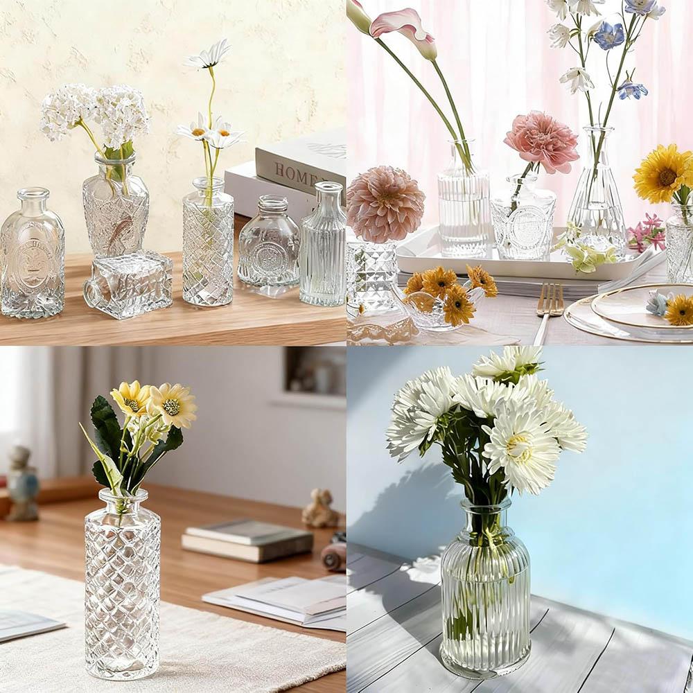 Bud Vases Set of 12 Pc,Mini Glass Vases for Flowers,Vintage Vase for Centerpieces,Small Flower Vase for Wedding Home Party Decor