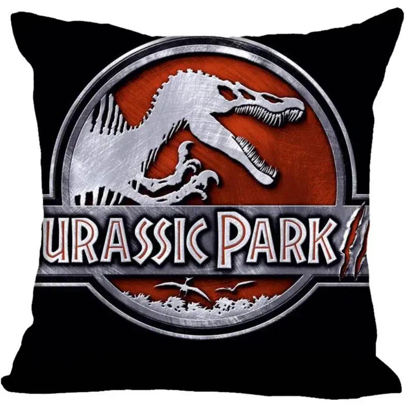 Custom Jurassic Park Logo Square Pillowcase Custom Zippered Pillow Cover Case 45x45cm(One Side)