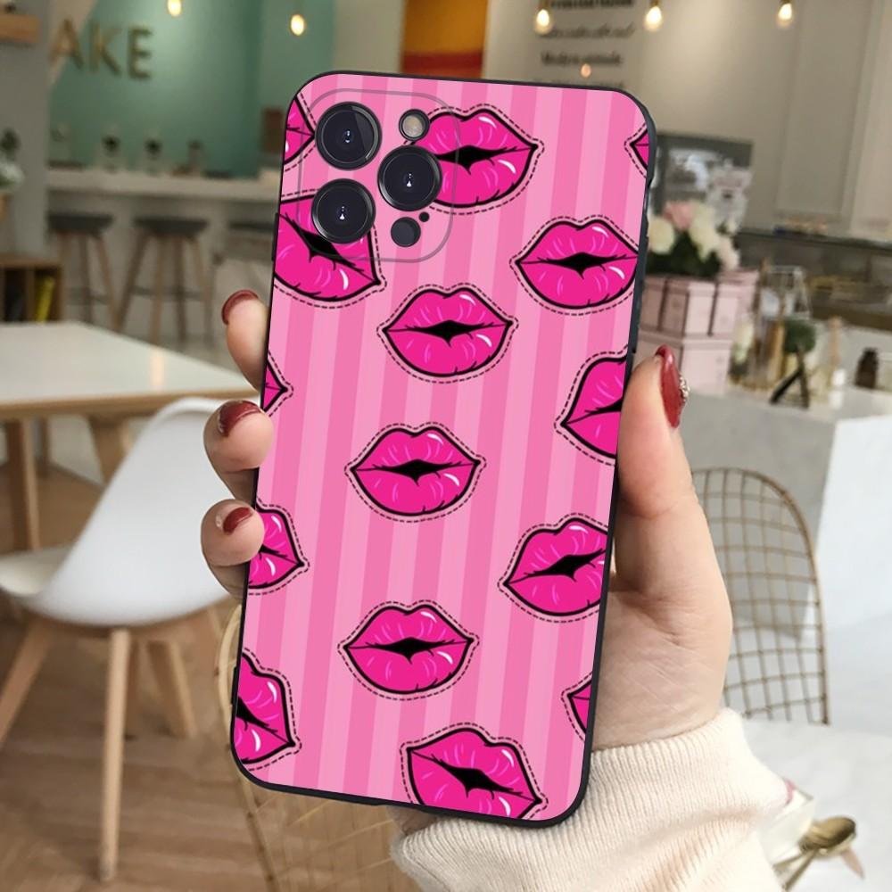 Sexy Girl Red Lips Kiss Phone Case For iPhone 15 14 11 12 13 Mini Pro XS Max Cover 6 7 8 Plus X XR SE 2020 Funda Shell