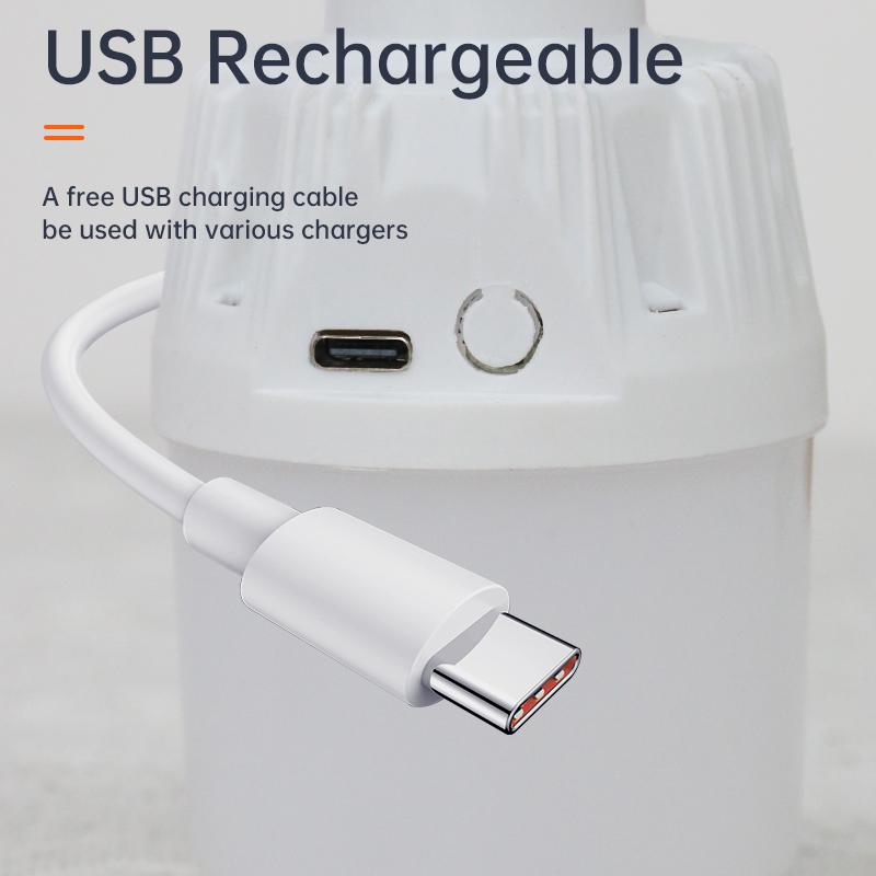 1/2/3/5/10PCS Portable LED Camping Light Bulb Outdoor Electric Lamp USB Charging 3 Lighting Modes White/Orange for Camping