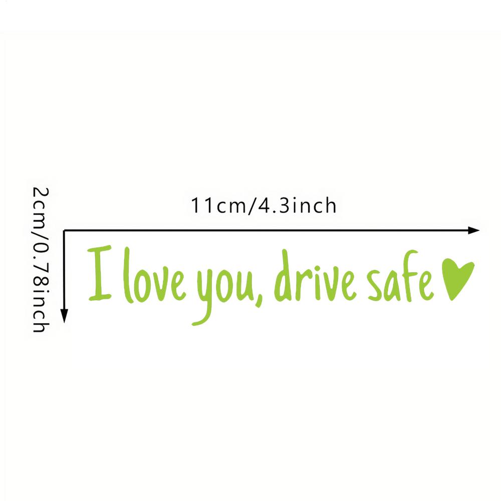 New Rearview Mirror Decal Car Stickers And Decals I Love You Drive Safe Emblem Labels For Truck Bumper Vehicles Exterior Decor