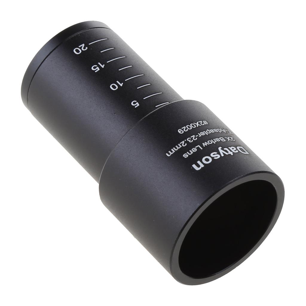 Full Metal Aluminum 2X Barlow Lens Microscope Accessories for 23.2mm Mount Port Biological Microscope Optical Glass Lens