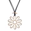 Sweater Chain Women'S Long Flower Alloy Leather Rope Long Necklace